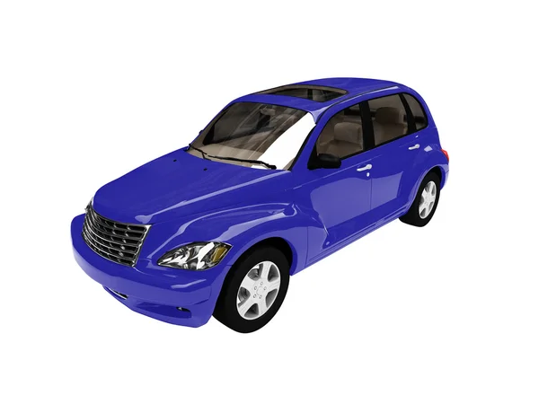 Isolated blue american car front view Royalty Free Stock Photos