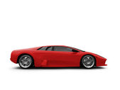 Ferrari samostatný červený boční pohled
