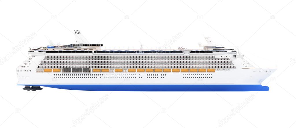 Cruise ship side view | Cruise ship isolated side view — Stock Photo