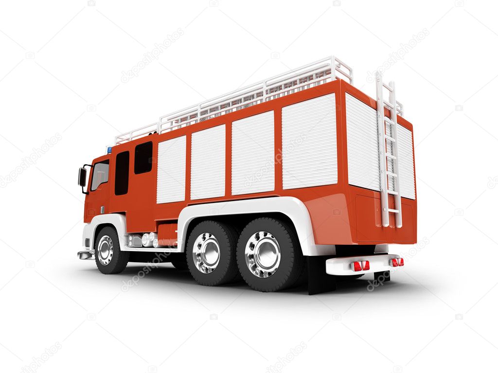 Firetruck isolated back view — Stock Photo © fckncg #1150756