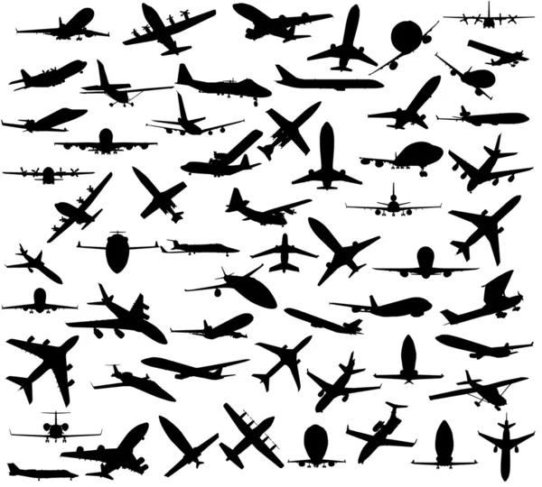 Silhouette of airplanes Stock Photo