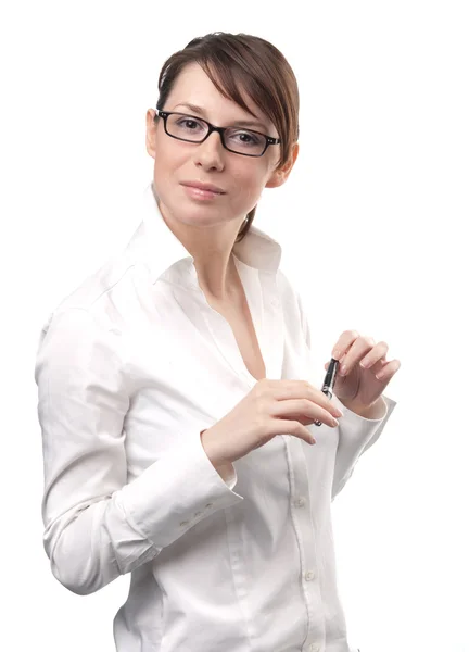 Mooie zakenvrouw met brillen — Stockfoto