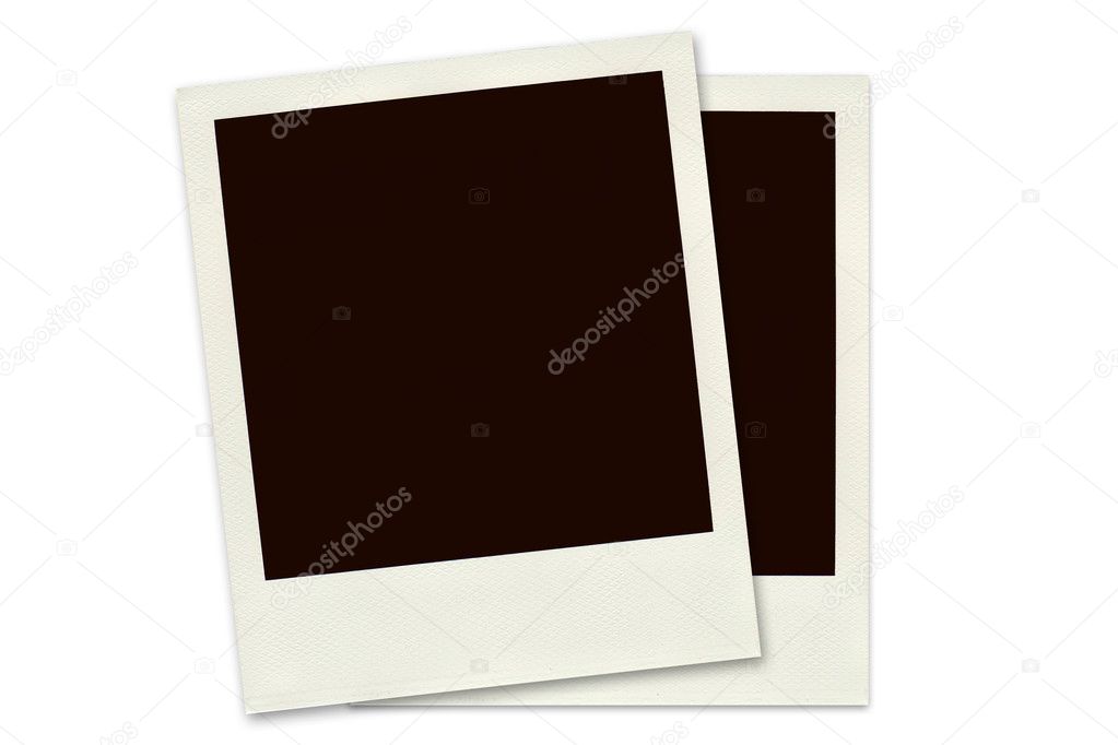 Two Polaroid frames isolated