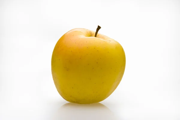 stock image Fresh yellow apple with waterdrops graft