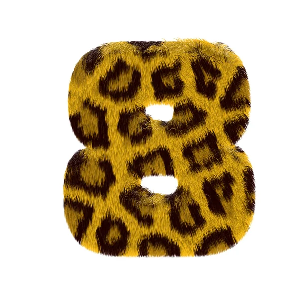 Número del alfabeto de piel estilo tigre — Foto de Stock