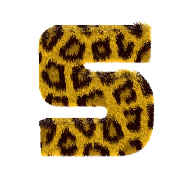 Número del alfabeto de piel estilo tigre —  Fotos de Stock