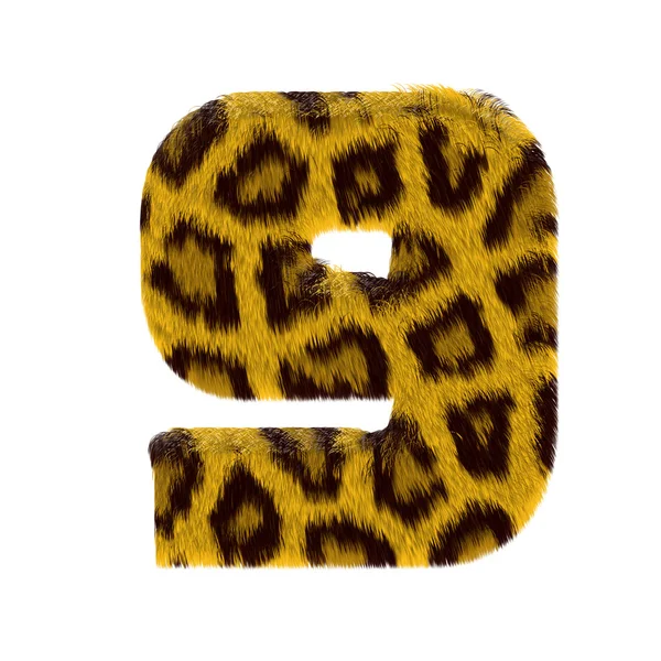Cijfer van tiger stijl bont alfabet — Stockfoto