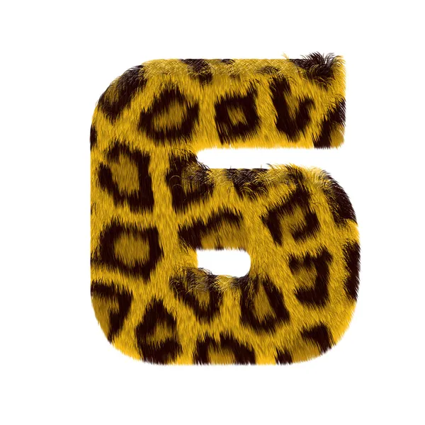 Numeral do alfabeto de pele estilo tigre — Fotografia de Stock