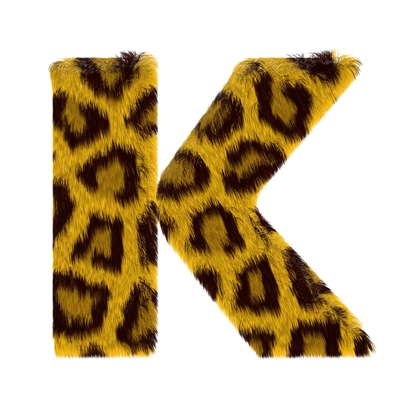 List z alfabetu futra w stylu tygrysa — Zdjęcie stockowe