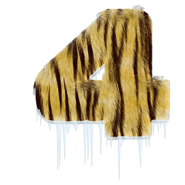 Frostiga brev från tiger style päls alpha — Stockfoto