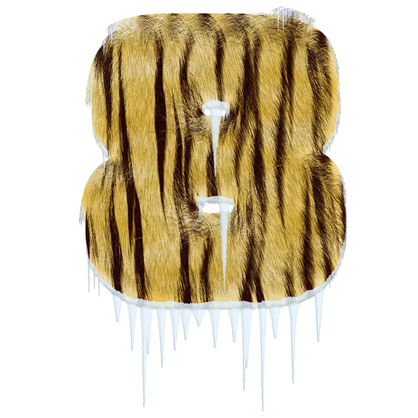 Морозний лист з тигрового стилю хутра альфа — стокове фото