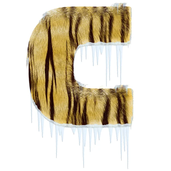 Frosty letter from tiger style fur alpha — Stock Photo, Image