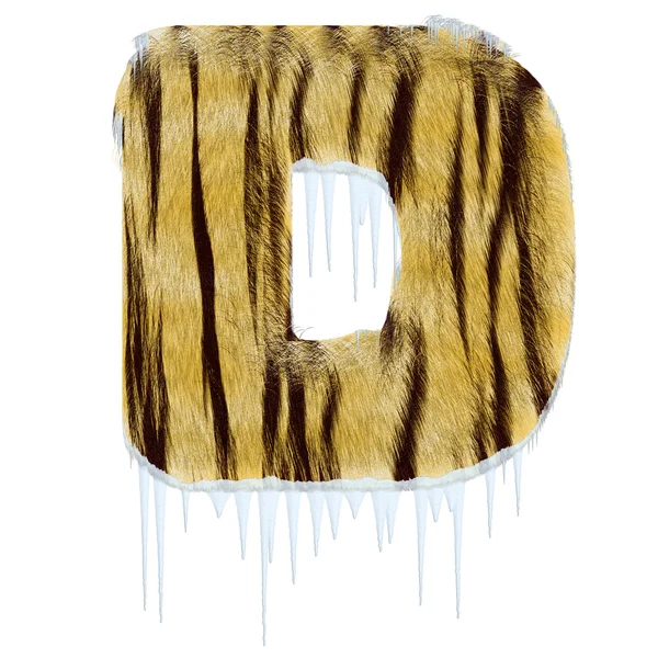Lettera gelida dalla pelliccia in stile tigre alpha — Foto Stock
