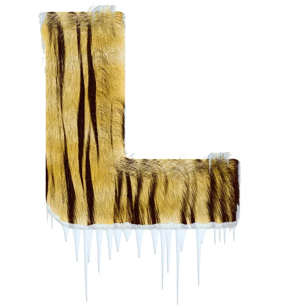 Ледяное письмо из тигрового меха альфа — стоковое фото