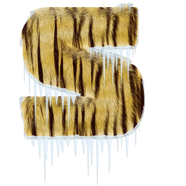 Ледяное письмо из тигрового меха альфа — стоковое фото