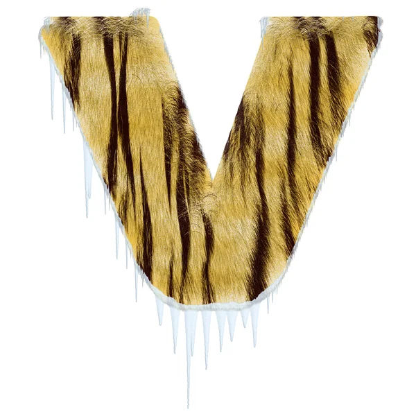 Mroźny list od tygrysa stylu futro alfa — Zdjęcie stockowe