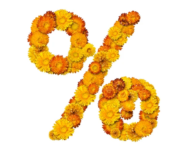 黄色とオレンジ色の花からアルファベット — ストック写真
