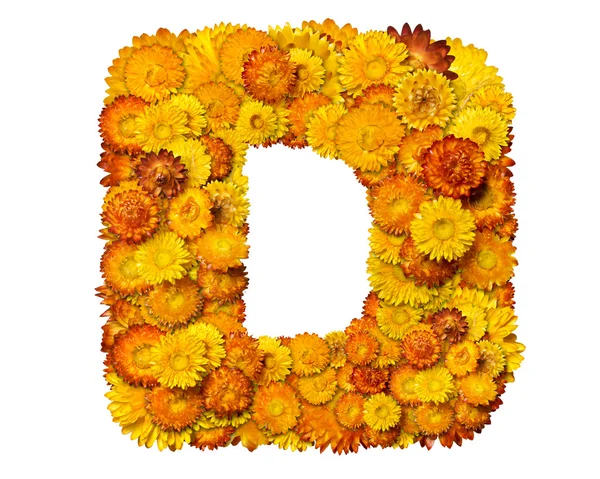 花からアルファベットからの手紙 — ストック写真