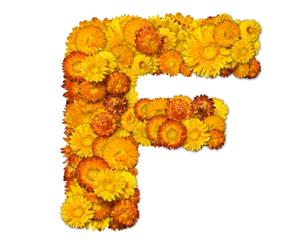Γράμματα από το αλφάβητο από λουλούδια — Φωτογραφία Αρχείου