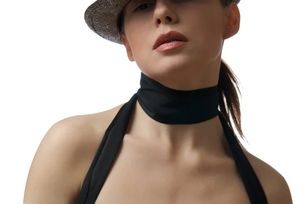 Young beautiful woman wearing hat — Stock Photo, Image