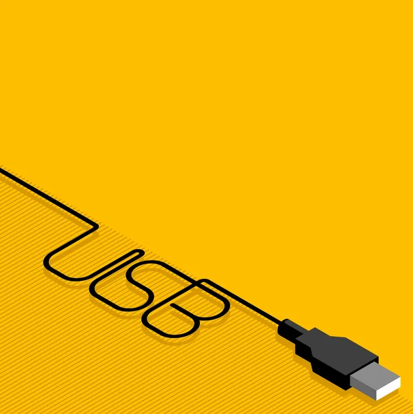 USB kábel és felirat dugó — Stock Fotó