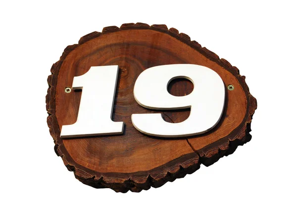 Número 19 en blanco — Foto de Stock