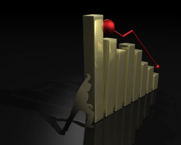 Gouden diagram is vallen — Stockfoto