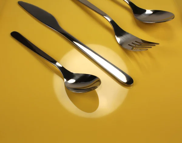 Cucchiaio, coltello e forchetta — Foto Stock