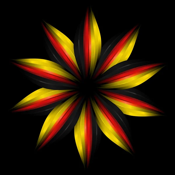Flor abstracta en colores de bandera alemana — Foto de Stock
