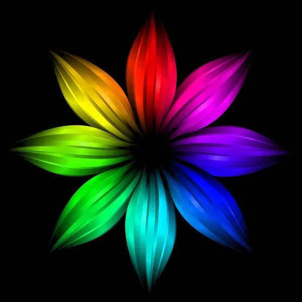 Flor futurista abstracta del arco iris — Foto de Stock