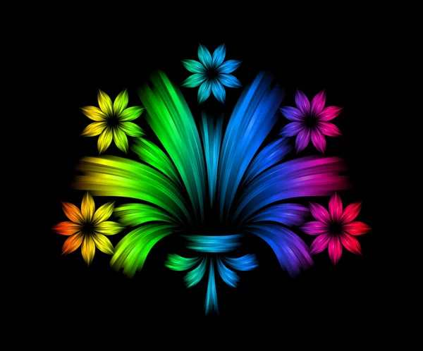 Abstract floral regenboog achtergrond — Stockfoto