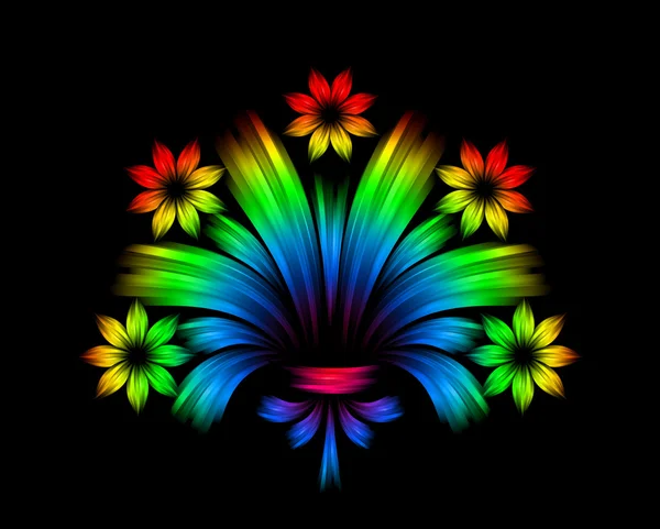 Abstract floral rainbow background — Stock Photo, Image