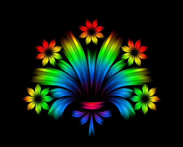 Abstract floral rainbow background