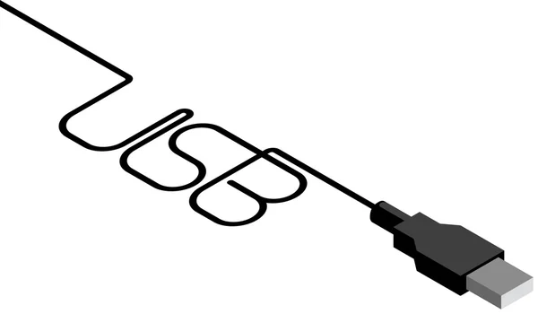 USB-кабель и вилка с надписью — стоковое фото