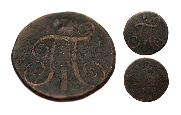 stock image Rarity russian coin 2 copecks, 1798