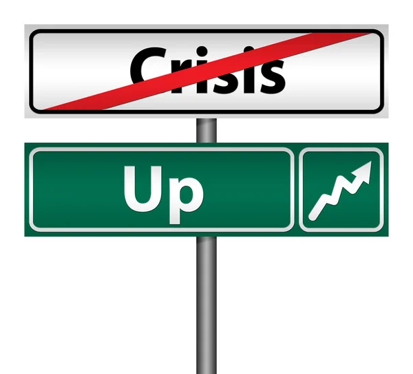 Road Sign The end of crisis, isolated — Stock Photo, Image