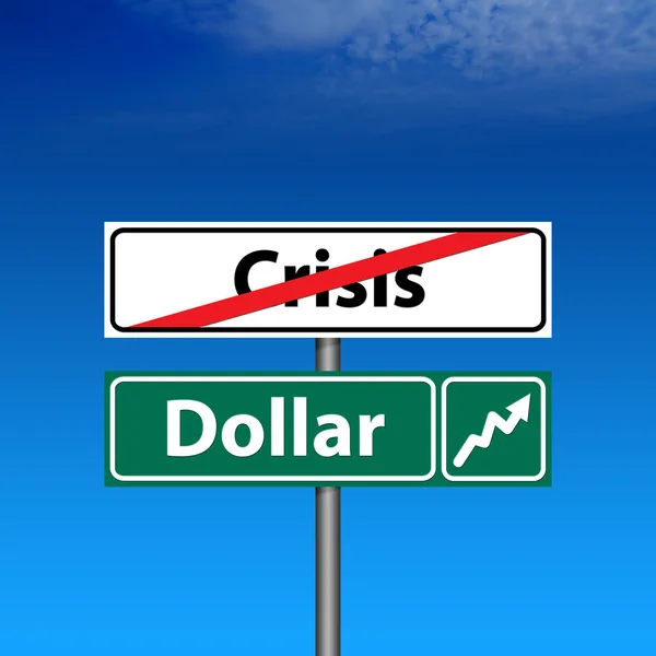 Weg ondertekenen het einde van de crisis — Stockfoto