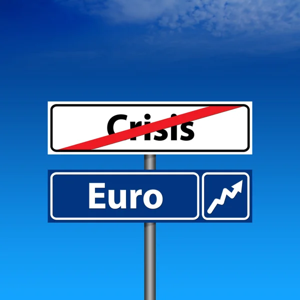 Road Sign The end of crisis — Stock Photo, Image