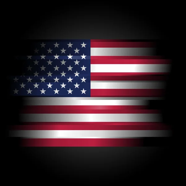 검은 배경에 초록 미국 국기 — 스톡 사진