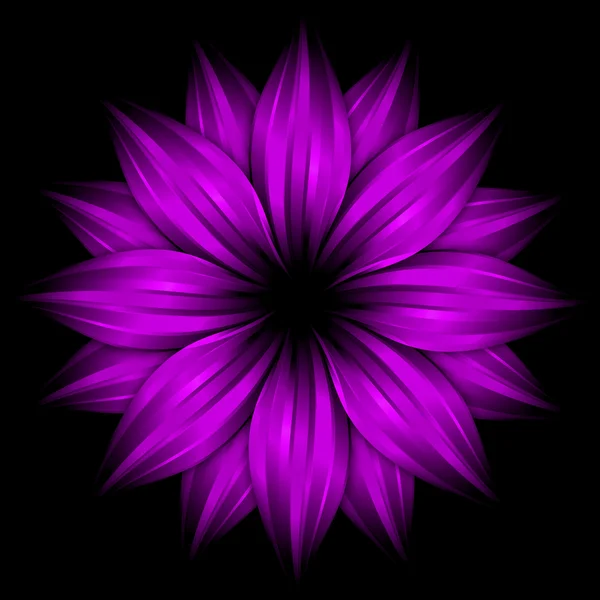 Abstract purple flower on black — Stock Photo, Image