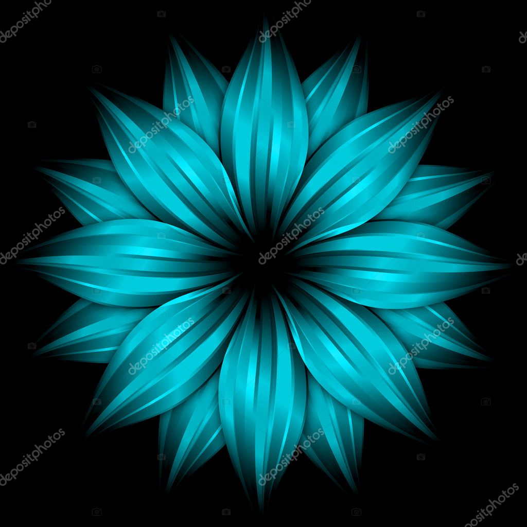 Abstract sky blue flower on black Stock Photo by ©thebackground 2067046