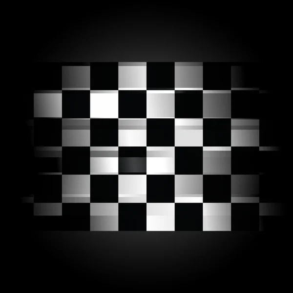 Kostkovaná závodní vlajka na černém — Stock fotografie