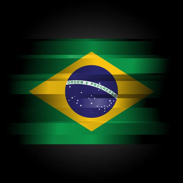 Résumé Drapeau brésilien sur noir — Photo