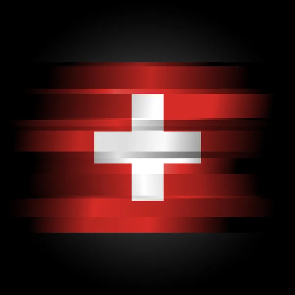 Abstracte vlag van Zwitserland op zwart — Stockfoto