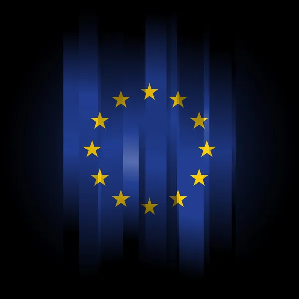 Abstrakte europäische Gewerkschaftsfahne auf schwarz — Stockfoto