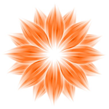 Abstract orange flower on white clipart