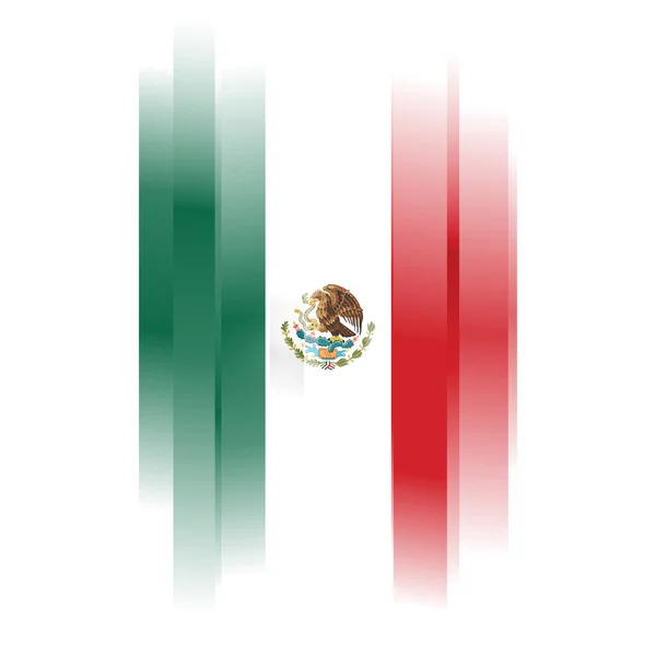 Résumé Drapeau du Mexique sur blanc — Photo
