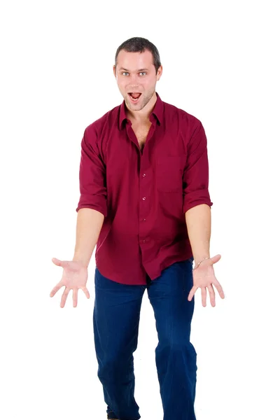 Assertive young men on white — Stock Photo, Image