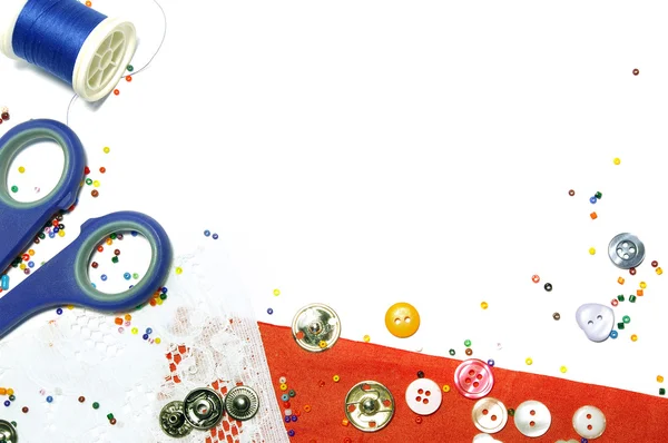 Buttons and beads background — Stock Photo, Image