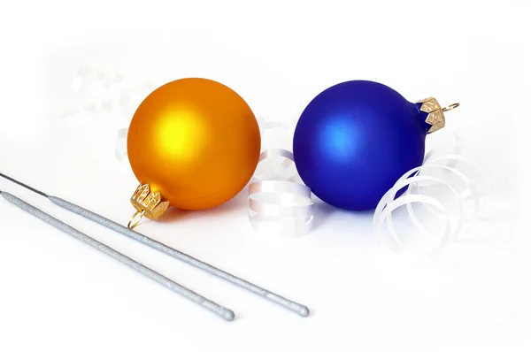 Christmas decoration and sparks — Stock Photo, Image